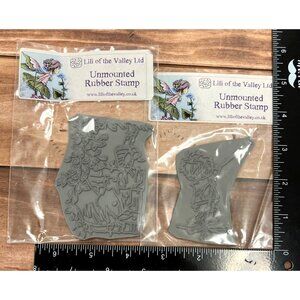 Lili Of The Valley LTD Fairy Rubber Stamp Set w/ Flowers And Whimsical Design